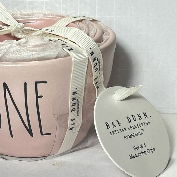 Rae Dunn by magenta Solid Pink Measuring Cup Set 4 Piece NWT Cottagecore Pastel - Picture 4 of 6